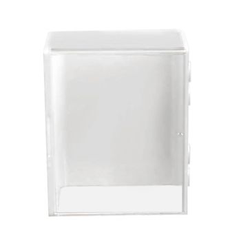 Doll Display Case ABS Transparent Stackable Clear Display Box Toy Storage Stand for Mini Figures Collectibles Large White