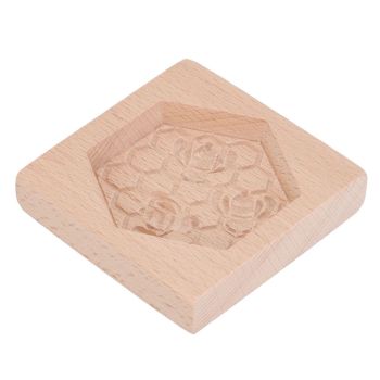 Wooden Cookie Mould Beechwood Reusable Washable Biscuit Press Stamp Mold for Kitchen Baking Bee
