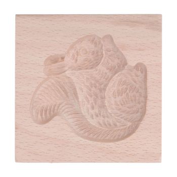Wooden Cookie Mould Beechwood Reusable Washable Biscuit Press Stamp Mold for Kitchen Baking Squirrel