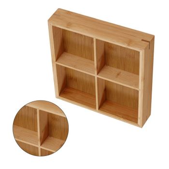 Divided Wooden Tray Multi Compartments Serving Tray for Hot Pot Restaurants Sushi Plate 4 Compartments