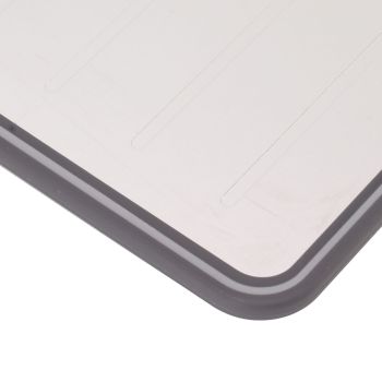 Defrosting Tray Double Sided Grinding Thawing Cutting Board with Sharpener for Frozen Meat Grey