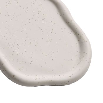 Jewelry Plate Ceramic Glossy Appearance Simple Modern Stylish Storage Tray for Home Gift White Oval