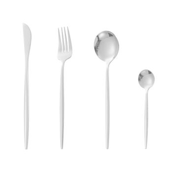 12Pcs Tableware Set Spoons Knives Forks Glossy 410 Stainless Steel Cutlery Set for Home Restaurant Silver