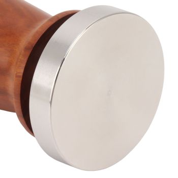 Coffee Tamper with Flat Stainless Steel Base Wooden Handle Coffee Powder Press Tamping Tool 58mm / 2.3in