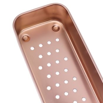 Stainless Steel Cutlery Tray Holder Kitchen Chopstick Spoon Fork Storage Box with Lid Drainer Rose Gold