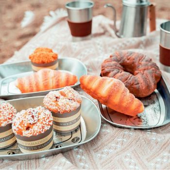 Camping Tinplate Outdoor Dinner Plate Multifunctional Kitchenware European Cutlery Portable Picnic Bowl Cottage Pattern