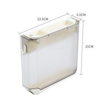 Kitchen Knife Holder Transparent PET Wall Mounted Storage Block Tools Hanging Rack Holder Shelf Gray