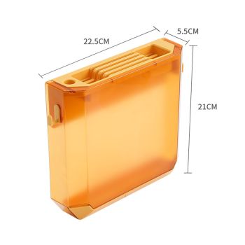 Kitchen Knife Holder Transparent PET Wall Mounted Storage Block Tools Hanging Rack Holder Shelf Yellow