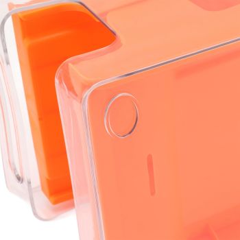 2 Tier Soda Can Rack Beverage Can Can Storage Holder Can Holder for Pantry Refrigerator Orange