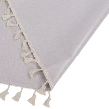 Cotton Linen Tablecloths Waterproof Oilproof Washable Wrinkle Free Tassels Rectangle Dining Table Cloth for Dining Room