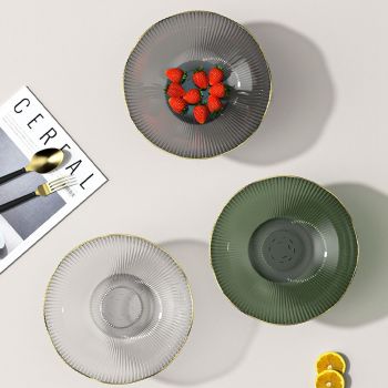 Plastic Footed Fruit Plate with Draining Hole Detachable Base Household Living Room Coffee Table Fruit Candy Snack Display Plate Transparent