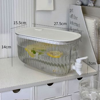 Beverage Drink Dispenser Large Capacity Food Grade Thickened Leakage Proof Cold Kettle with Faucet for Home Transparent White