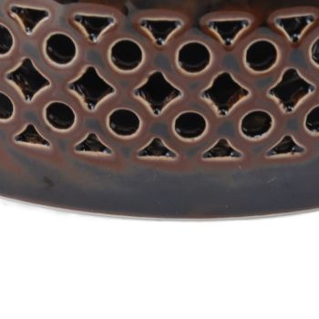 Bronze Brown Tea Light Teapot Warmer Hollow Concave Looking Ceramic Tea Tealight Coffee Heater