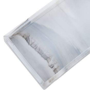 Silicone Storage Tray Silica Gel Kitchen Sorting Plate Tray Cosmetics Organizer Tray for Bathroom Dressing Table Marble Color Small Size
