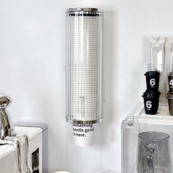 Plastic Disposable Paper Cups Dispenser Wall Mount Pull Type Water Cooler Cup Dispenser Automatic Remover Cup Holder for Home Hospital Gym Office