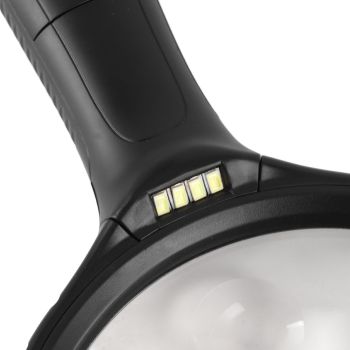 Magnifying Glass Professional Large Viewing Area Evenly Lit Handheld Magnifying Glass with 4 LED Lights