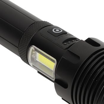 LED Flashlight with COB USB Charging Zoomable Telescopic Flashlight Red White Portable Light