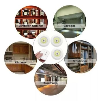 COB Smart Wireless Remote Control Night Light Decorative Kitchen Closet Staircase Aisle Bathroom Lighting Mini Touch LED Light with Remote Control