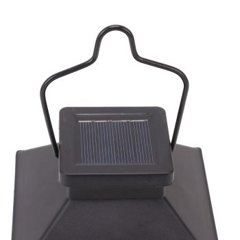 2Pcs Solar Hanging Lantern Candle Design LED Solar Outdoor Light Decor for Pathway Yard Lawn