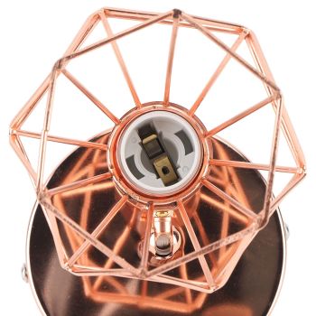 Swing Arm Wall Lamp 350 Degree Rotary Cage Shade Iron E14 Wall Lamp Holder for Rose Gold 85‑265V