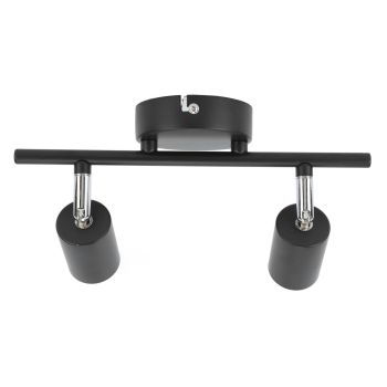 Flush Mount Ceiling Track Light Holder 2 Light Rotating Adjustable Lampholder for E27 Bulb LED Bulbs