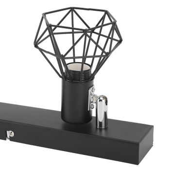 Ceiling Track Light Fixture E14 Lamp Holder Adjustable 2 Head Vintage Tracking Light Kit Hardwired Installation 85‑265V Black