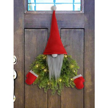 Luminous Faceless Santa Claus Christmas Wreath Door Hanging Restaurant Bar Wall Hanging Christmas Decoration
