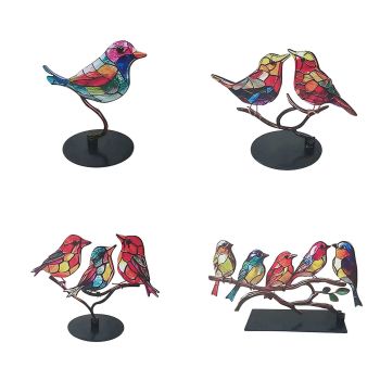 Bird Tabletop Ornament Alloy Durable Colorful Bird Ornament for Home Decoration