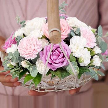 2pcs Flower Girl Basket Wedding Flower Baskets Metal Baskets Home Decor