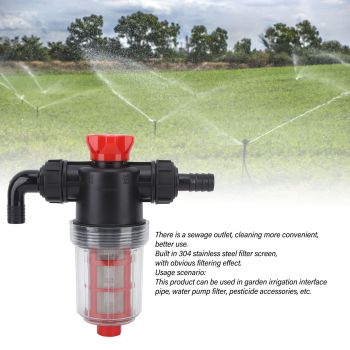 Irrigation Water Pump Filter Fine Mesh Double Layer Filtration High Flow Inline Strainer for Garden Lawn 38mm Connector (External 1.5 Inch Tube)