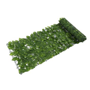 Faux Leaf Hedge Simulation Prevent Leaves Falling Off Decorative Artificial Fence Screen for Balcony Courtyard Color Printed Apple 0.5x3 Meters