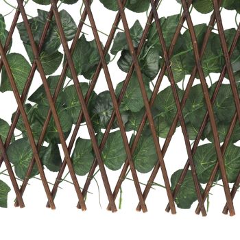 Artificial Hedges Fence Simulation Expandable Sun Protection Waterproof Artificial Topiary Hedge Plant for Garden Grape Leaves