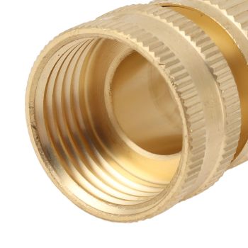 2PCS Water Hose Quick Connector Brass 3/4 Inch Male and Female Garden Hose Fitting Adapter for Repair