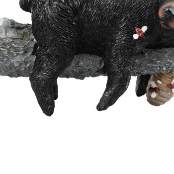 Black Bear Figurine Resin Funny Cute Exquisite Animal Art Statue for Garden Yard Decoration