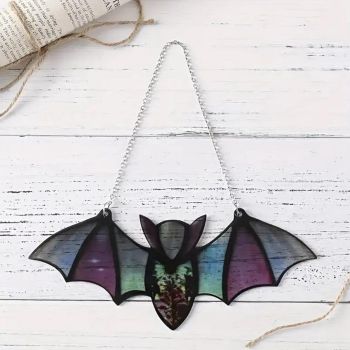 Halloween Hanging Bats Simulation Innovative Colorful Halloween Bat Decoration for Window Wall Home Decor Green