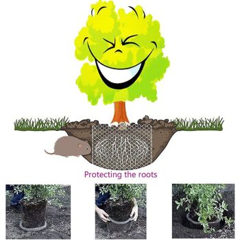 Plant Root Guard Gopher Proof Wire Basket Mole Vole Mesh Wire Basket Underground Stainless Steel Wire Mesh Bag for Plants Root Protection 24x24 Inch