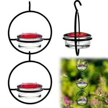 Beautiful Circular Hanging Hummingbird Feeder Outdoor Hanging Humming Bird Feeder 2pc