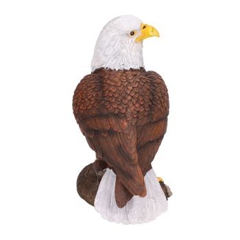 Bald Eagle Statue Head Turn Style Rich Details Stable Durable Resin Patriotic Eagle Figurine for Office Family Cafe