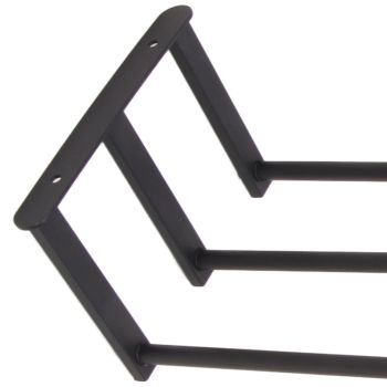 Bathroom Wall Towel Rack Wall Mounted 3 Bars Aluminum Alloy Rolled Towel Holder for Rolled Towels Black