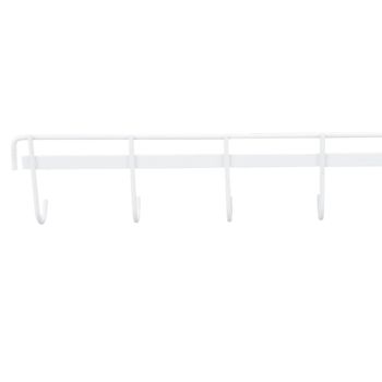 2pcs Wall Mounted Coat Rack Stainless Steel Wall Hanging Coat Hook Rail with 6 Hooks for Clothes Towel Hat 6 Hooks 2 White
