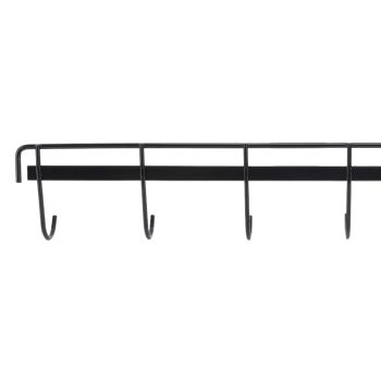 2pcs Wall Mounted Coat Rack Stainless Steel Wall Hanging Coat Hook Rail with 6 Hooks for Clothes Towel Hat 6 Hooks 2 Black