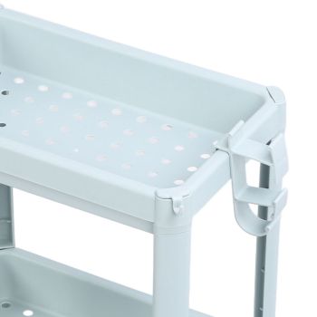 Bathroom Floor Storage Shelf Bathroom Storage Open Shelf Unit Freestanding Corner Rack Shelves Storage Rack Nordic Blue 3 Tier (with Wheels)