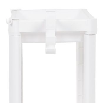 Bathroom Tower Shelf Plastic Freestanding Storage Rack Organizer Multifunctional Shelving Unit for Living Room Bedroom Kitchen White 2 Layers