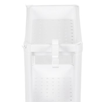 Bathroom Tower Shelf Plastic Freestanding Storage Rack Organizer Multifunctional Shelving Unit for Living Room Bedroom Kitchen White 3 Layers