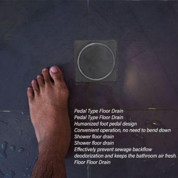 Stainless Steel Floor Drain Prevent Backflow Deodorization Pedal Type Floor Drain Press Type Shower Drain