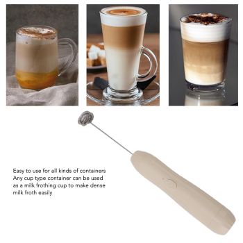 Milk Frother Khaki Rechargeable Coffee Frother Mixer for Coffee Latte Hot Chocolate