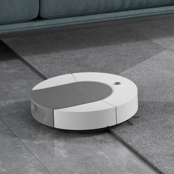 Robot Vacuum Cleaner Strong Suction Automatic USB Rechargeable Sweeping Robot for Ceramic Tiles Hard Floors Grey