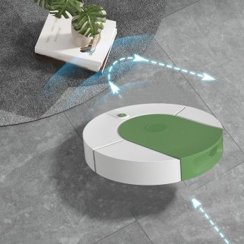 Robot Vacuum Cleaner Strong Suction Automatic USB Rechargeable Sweeping Robot for Ceramic Tiles Hard Floors Green