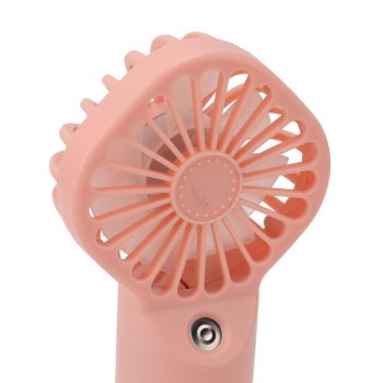 Portable Handheld Misting Fan USB Rechargeable Water Spray Mist Fan with 4 Gear Speed Pink