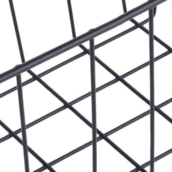2 Pcs Freezer Wire Storage Basket PE Coated Hanging Rack Organizer Bin Black for Refrigerator Shelves L 39cm X W 20cm X H 20cm